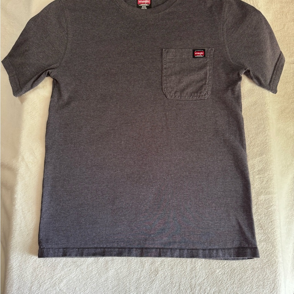 Wrangler Gray Short Sleeve Tee Classic Crew Neck Men’s Adult Small Workwear